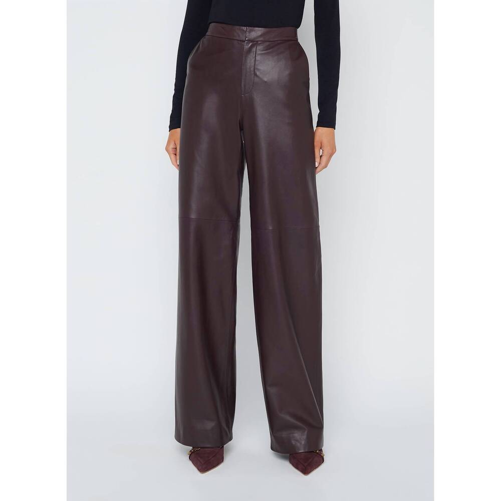 NEW L'AGENCE livvy straight leg trouser in dark syrah - Picture 3 of 5
